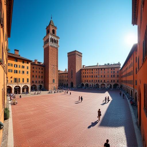 Scorcio di Piazza del Campo a Siena, facilmente raggiungibile dalla tenuta.