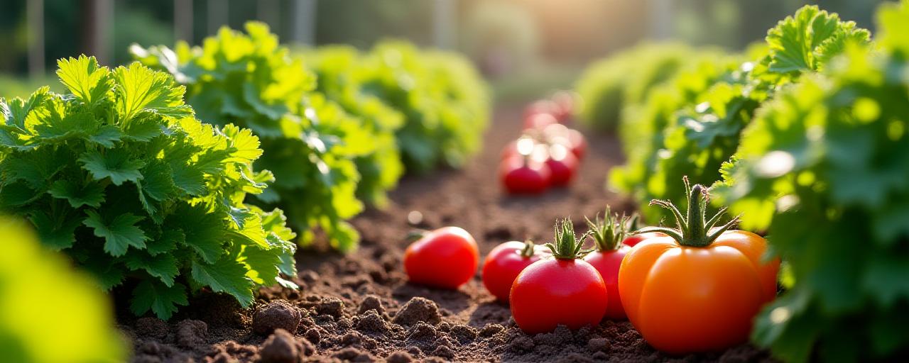 L'orto biologico della tenuta con verdure fresche.
